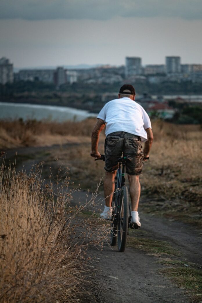 man driving the bicycle
